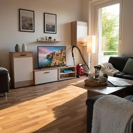 Modernes 5-Personen Apartment Mit Bequemen Boxspringbetten, Wlan, 3X Tv, Vollausgestatteter Kueche 아파트